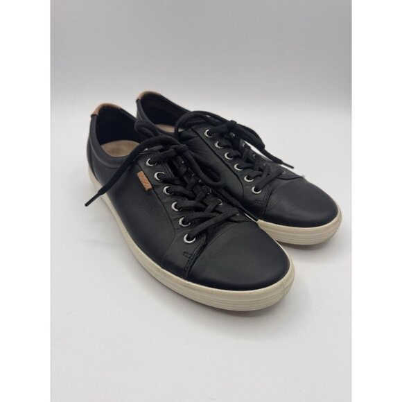 Ecco Sneakers Soft 7 Low Womens Size 9-9.5 Black Casual Walking Lace Up Shoes - Picture 3 of 16